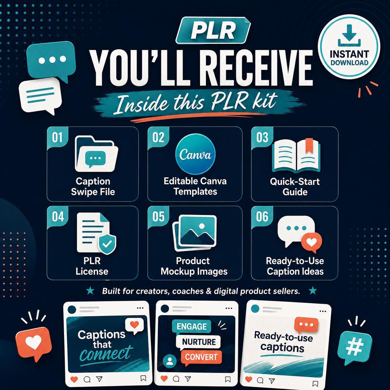 Social Media Captions PLR Kit