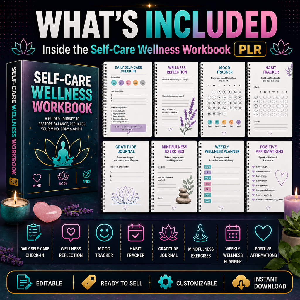 Self-Care Wellness Workbook PLR
