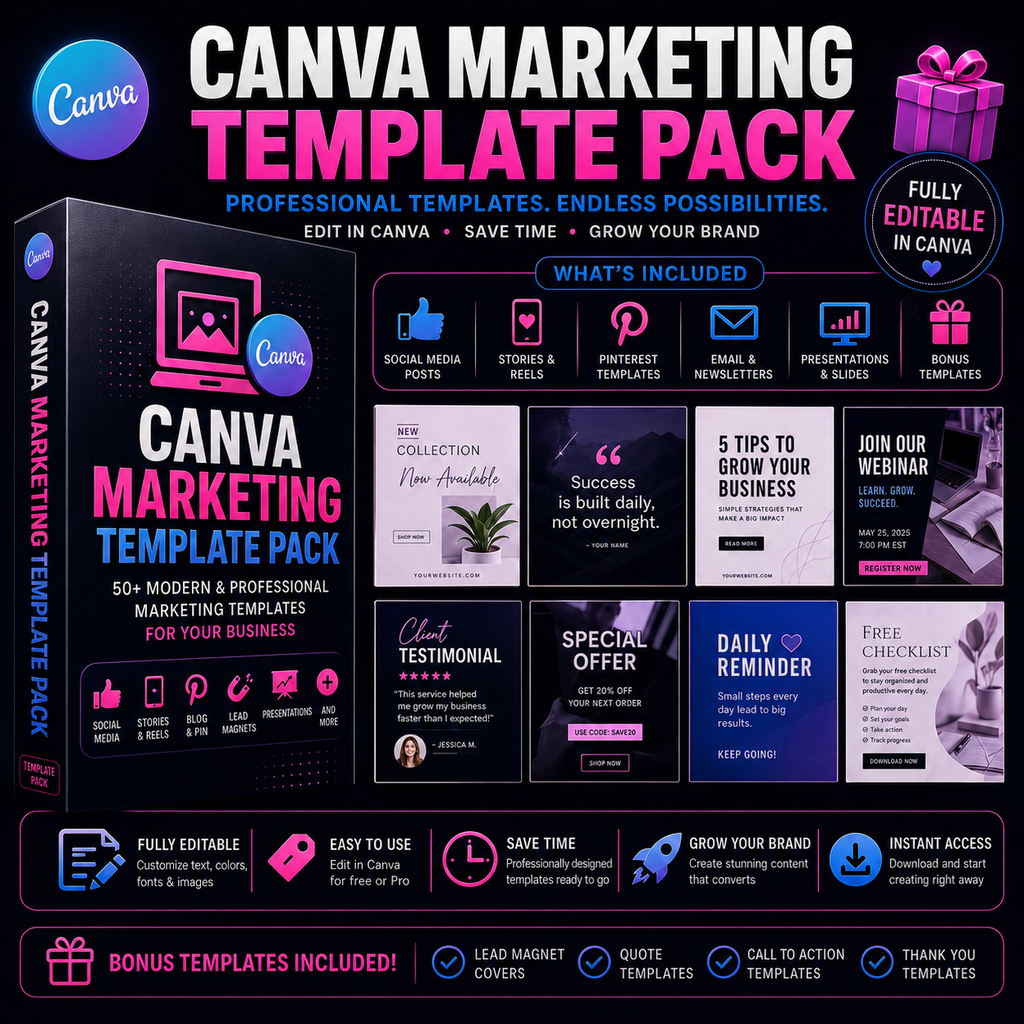 Canva Marketing Template Pack PLR