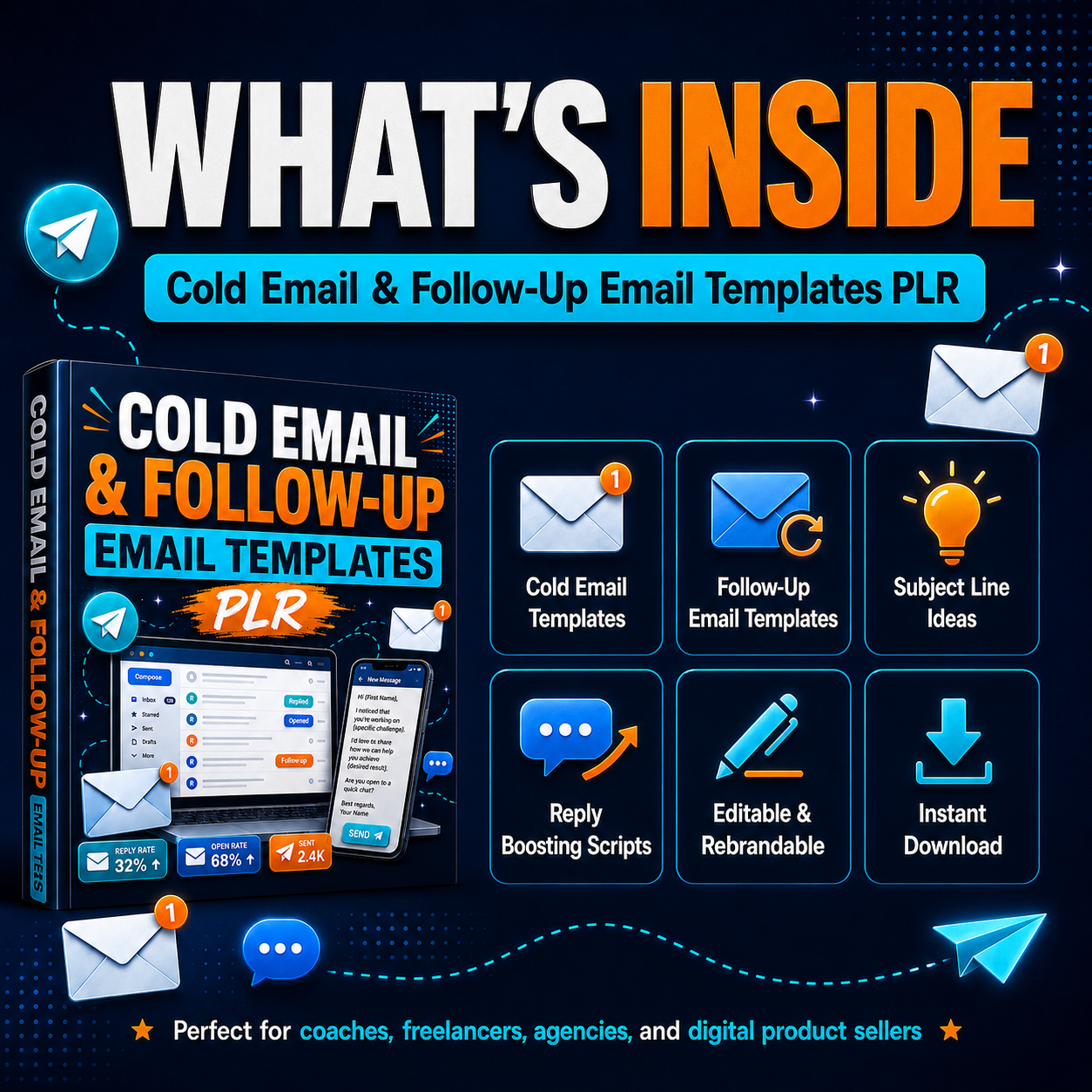 Cold Email and Follow Up Email Templates PLR Bundle